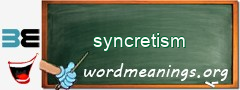 WordMeaning blackboard for syncretism